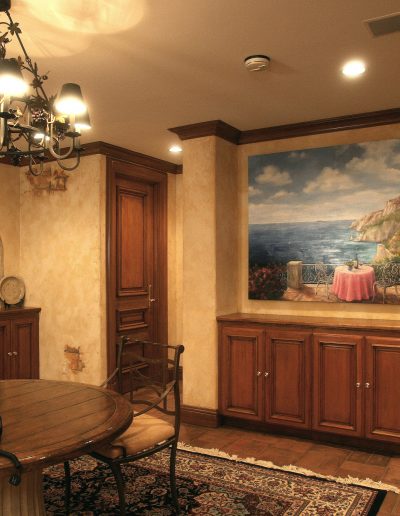 Tuscany mural painted in wine tasting room