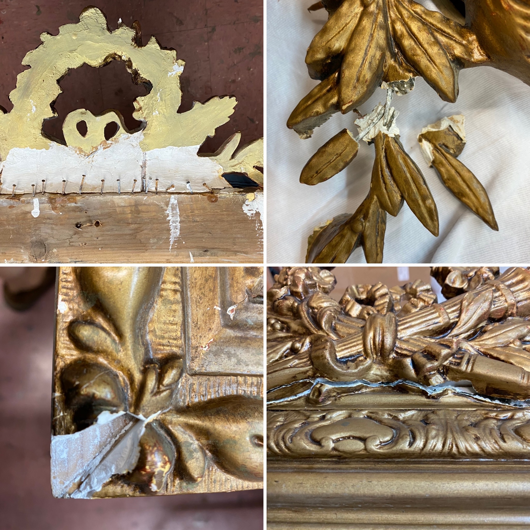Gladkov Studios Los Angeles Gilder Gold Leaf Gilding Antique restoration Antique frame